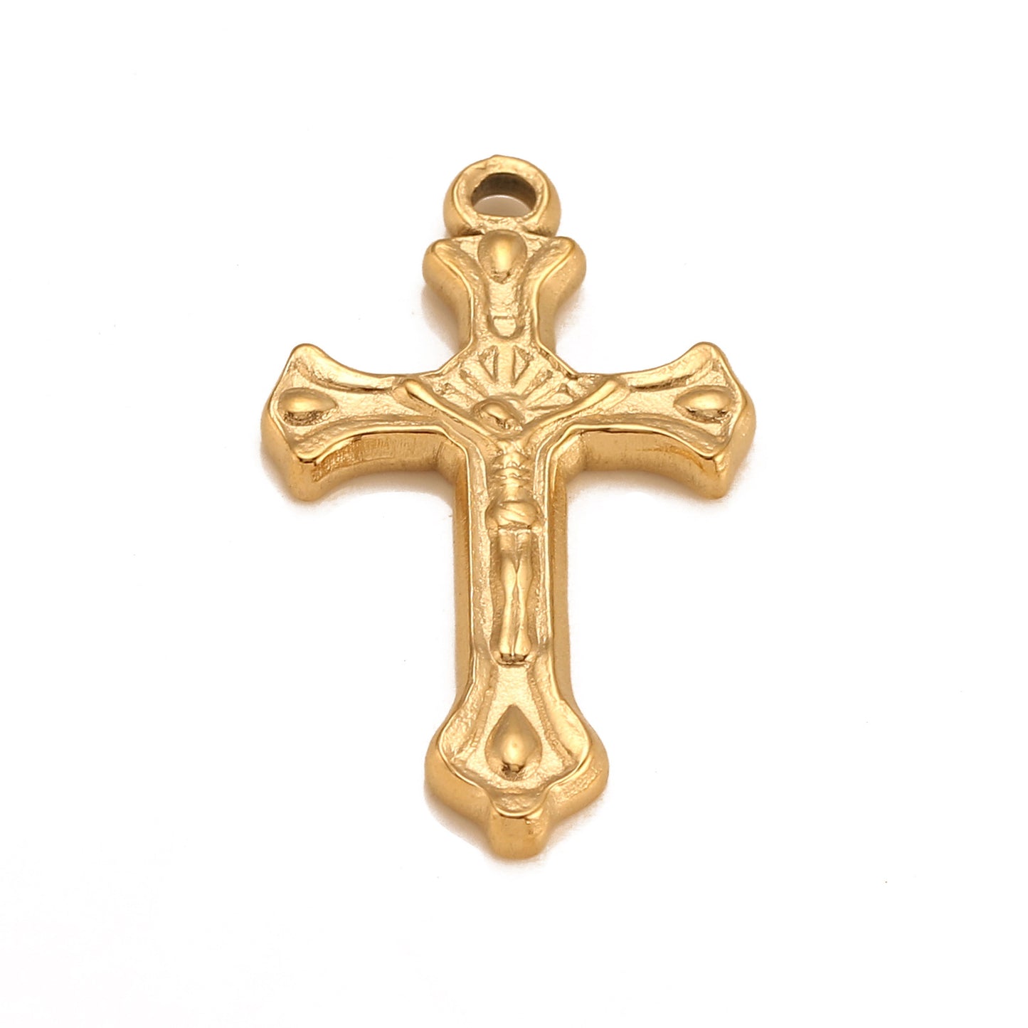 Pendentif croix rétro en acier inoxydable