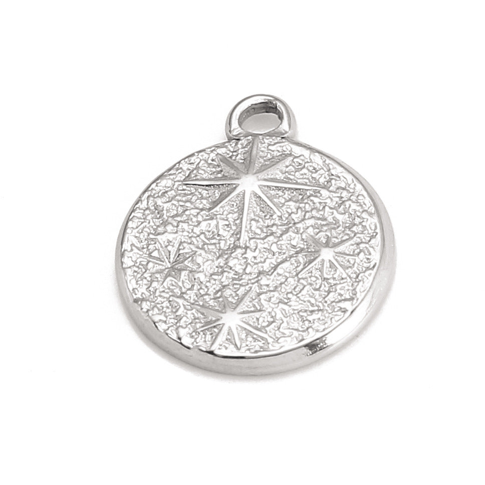 Stainless Steel Irregular Round Star Pendant