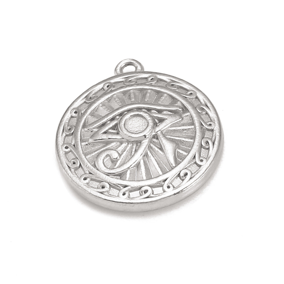 18K Gold PVD Devil's Eye Round Stainless Steel Pendant