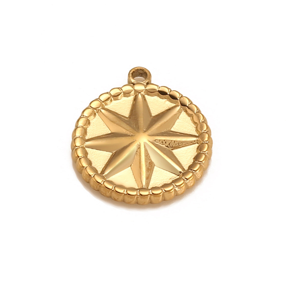 Stainless Steel Lucky Compass Eight-Pointed Star Pendant