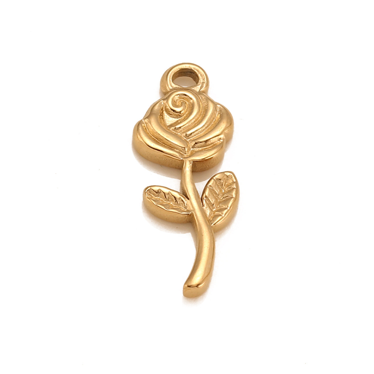 Pendentif en acier inoxydable avec rose