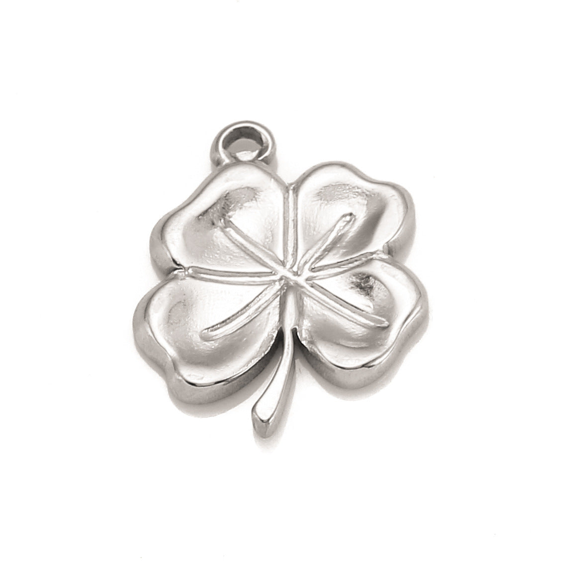 18K Gold PVD Stainless Steel Four Leaf Clover Solid Pendant