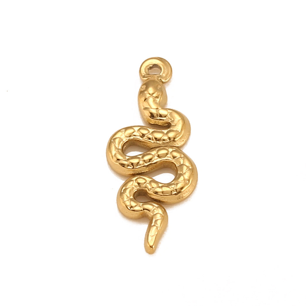 18K Gold PVD Stainless Steel Snake Pendant