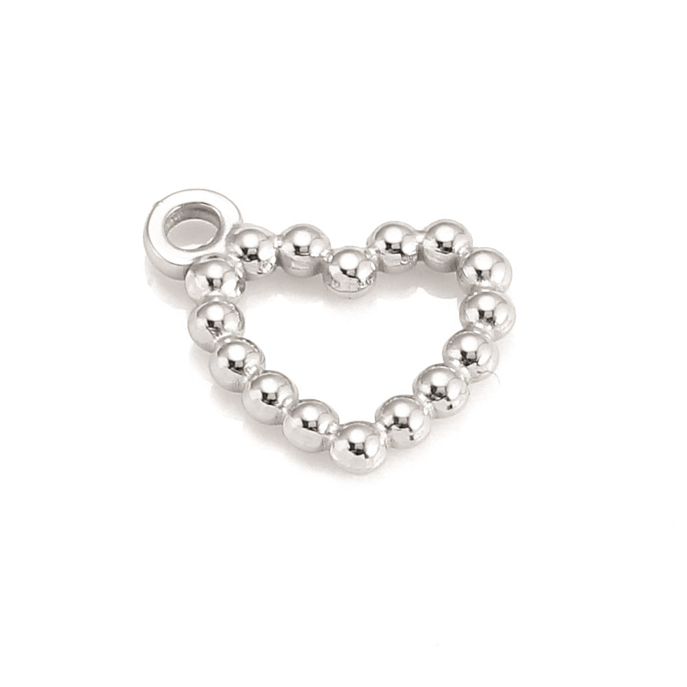 Pendentif en forme de cœur avec boule en acier inoxydable