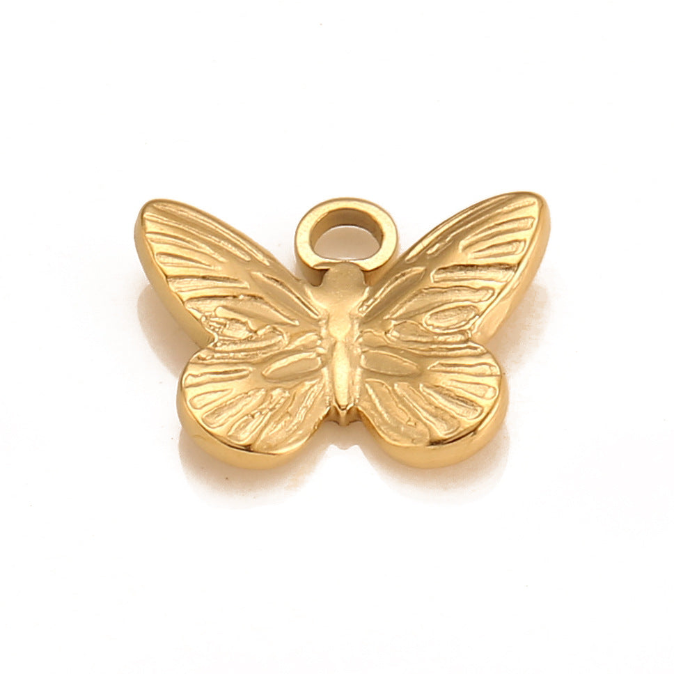 Pendentif papillon 3D en acier inoxydable