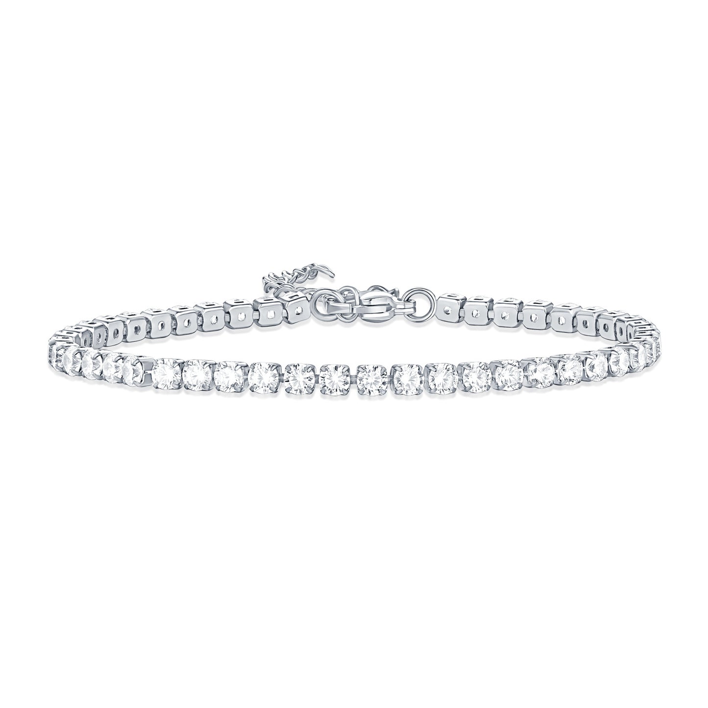 Zircon Tennis Bracelets with 5cm Extension