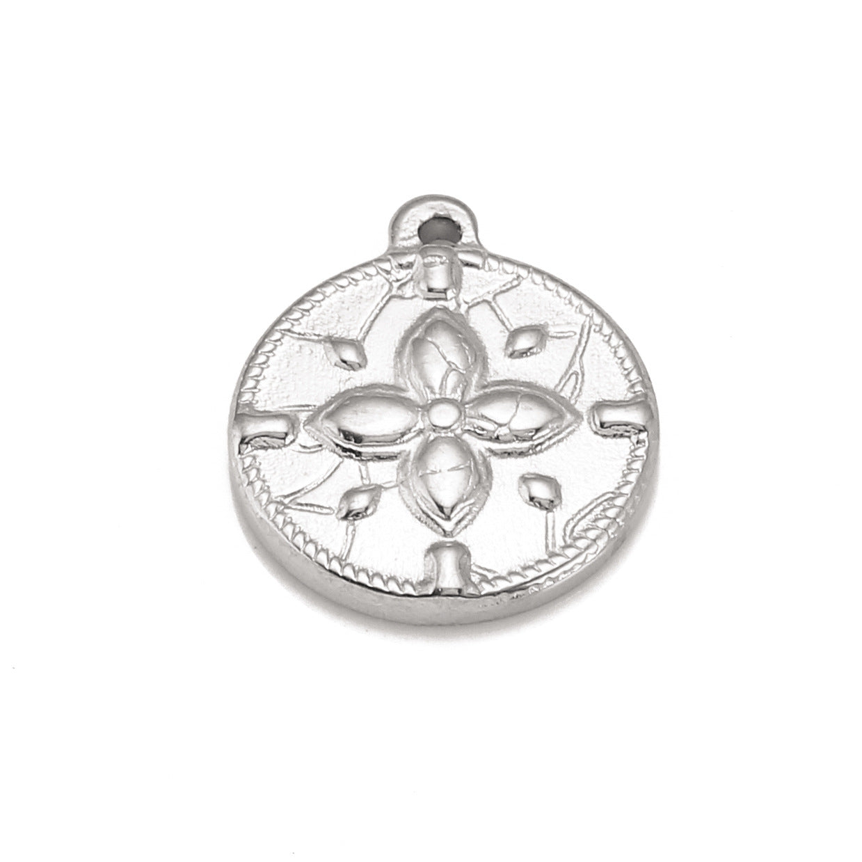 Round Four Leaf Clover Stainless Steel Pendant
