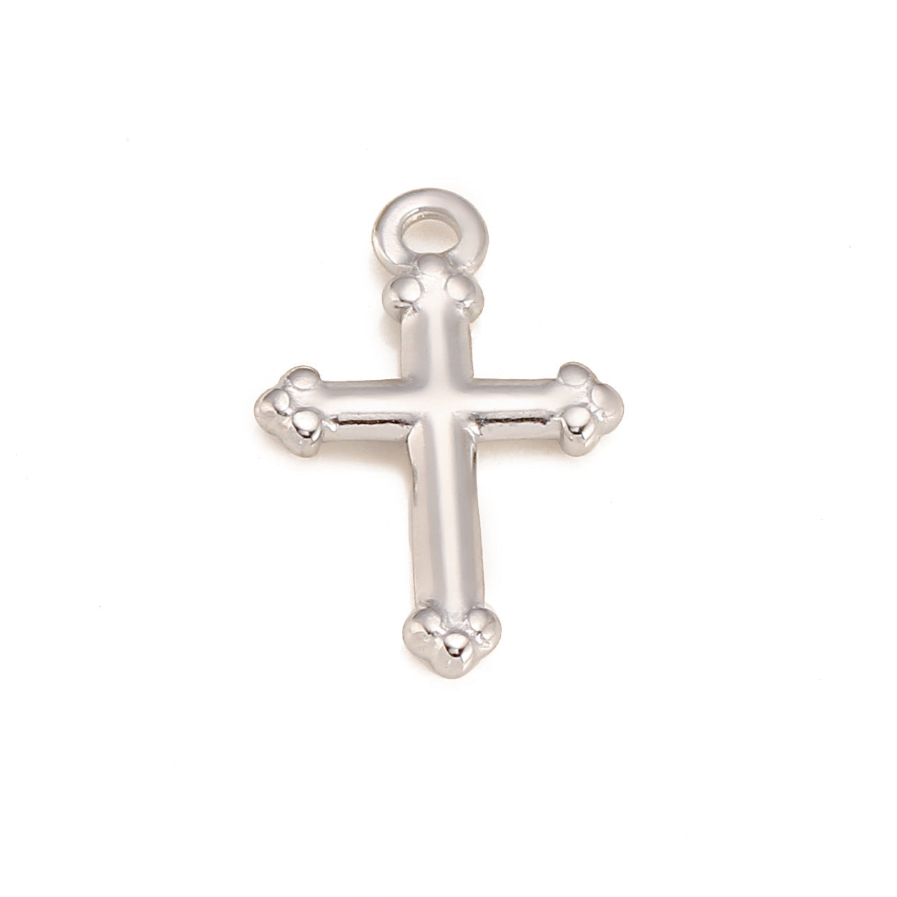 Pendentif croix massif en acier inoxydable poli