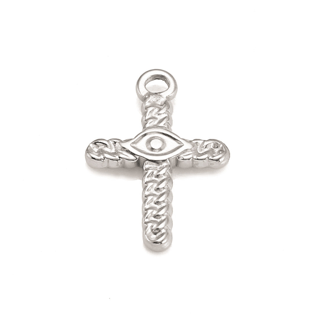 18K Gold PVD Stainless Steel DIY Cross Pendant