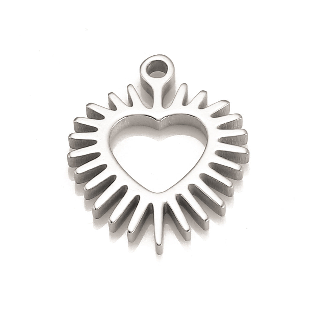 Stainless Steel Line Heart-Shaped Pendant