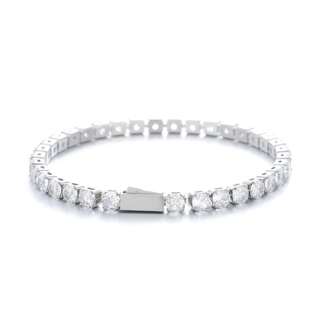 Round Zircon Tennis Bracelets with Clasp