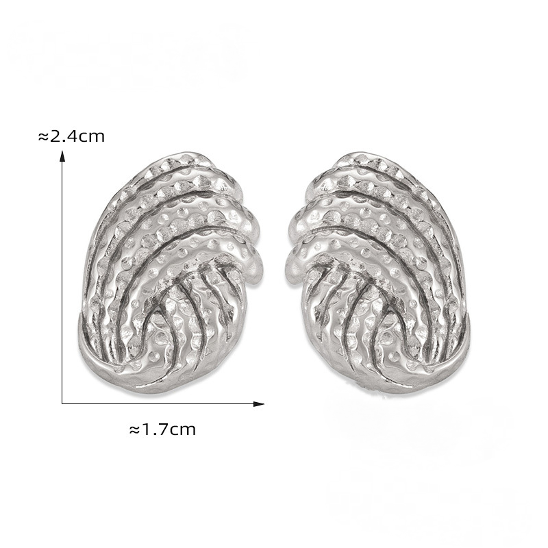 18K Gold PVD Stainless Steel Irregular Texture Earrings