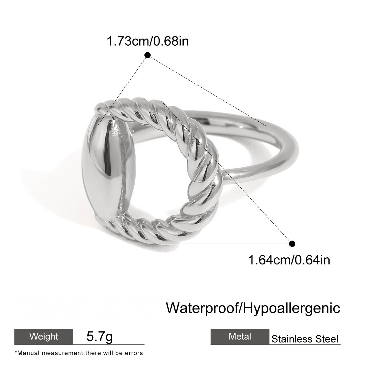 Stainless Steel Geometric Ring Combination