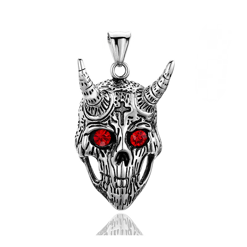 Collier avec pendentif tête de mouton en acier inoxydable