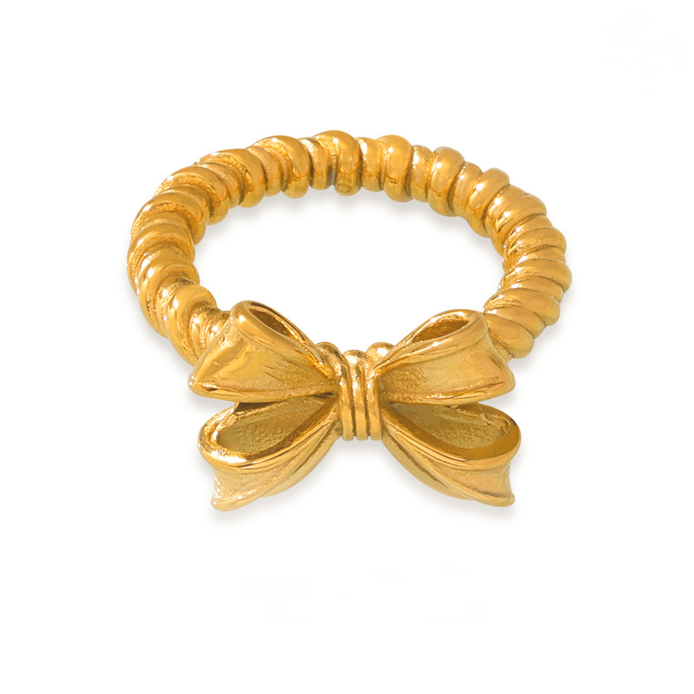 Stainless Steel Bow Women's Ring