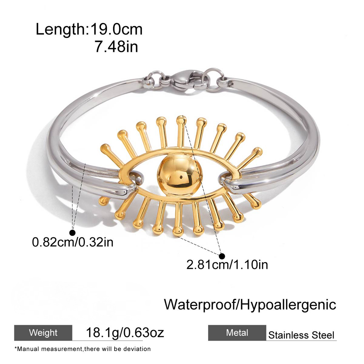 Stainless Steel Devil's Eye Bangle