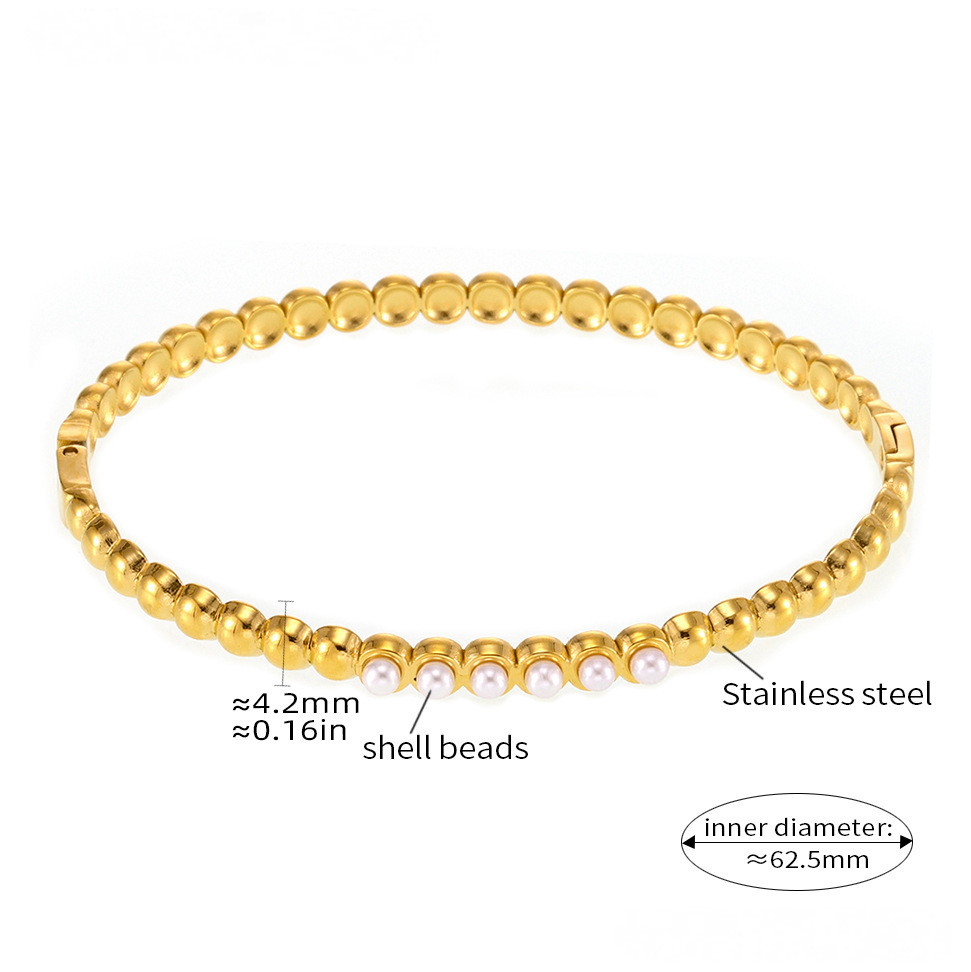 Stainless Steel Cubic Zirconia Pearl Bracelet