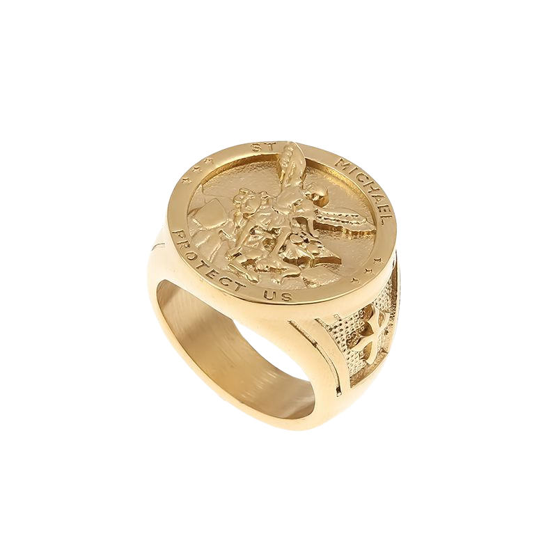 Archangel Saint Clair Exorcist Stainless Steel Ring