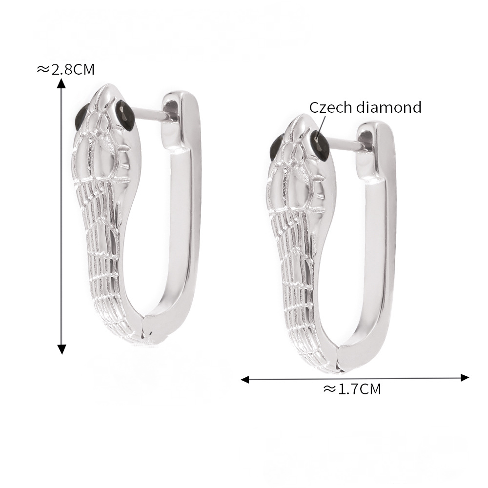 Stainless Steel Snake Huggie Earrings