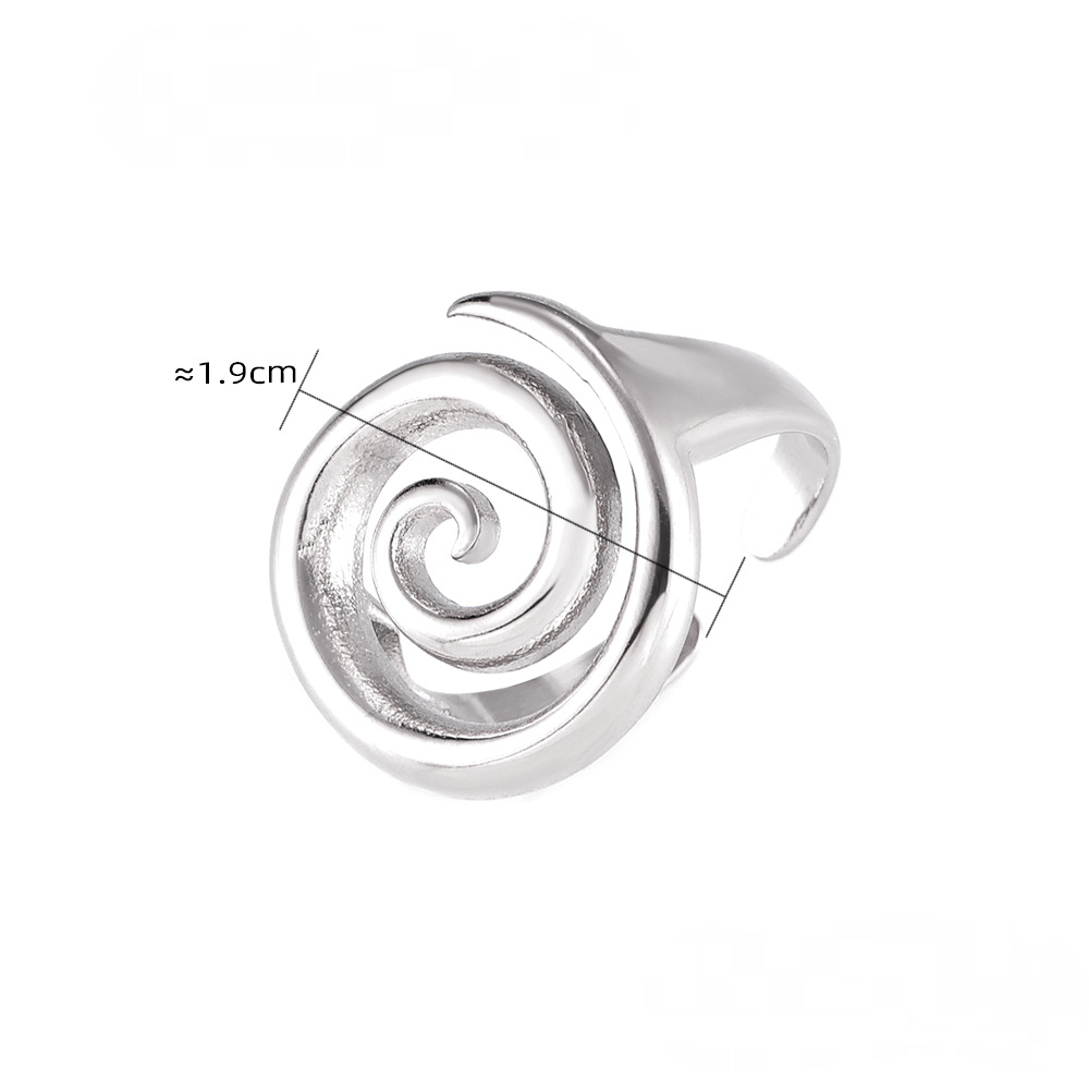 Stainless Steel Spiral Necklace Ring Jewelry Suit