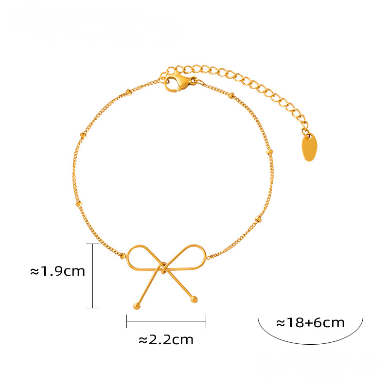 Minimalist Bow Necklace Bracelet Jewelry Suit