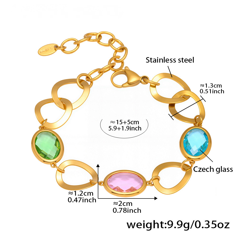 Super Sparkling Glass Stone Link Together Bracelet