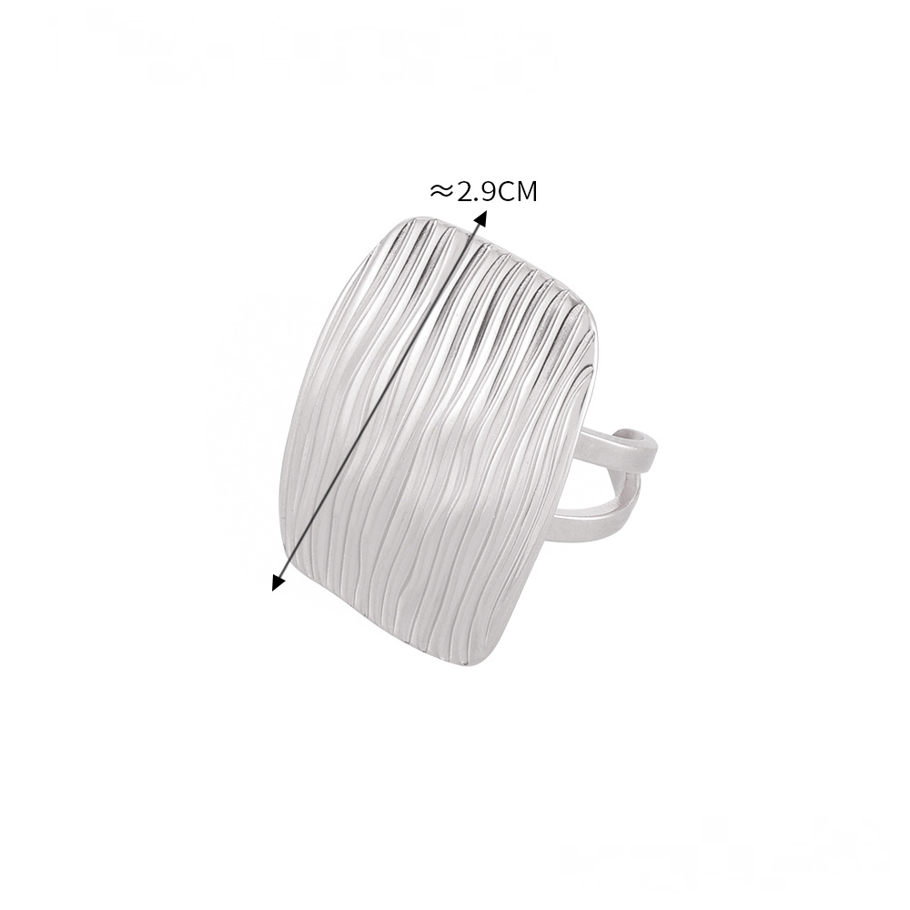 Multi-layered Square Ring Earrings Jewelry Suit