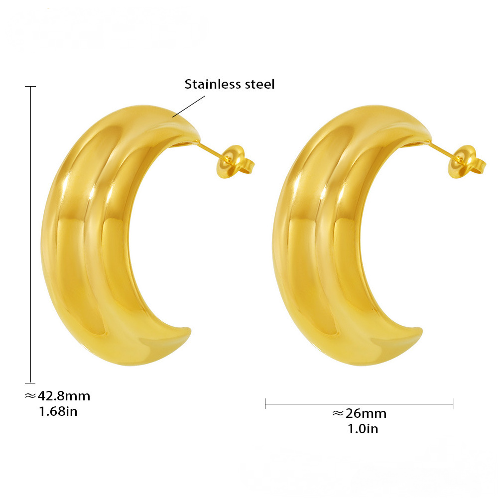 Stainless Steel 18K Gold PVD Hoop Earrings