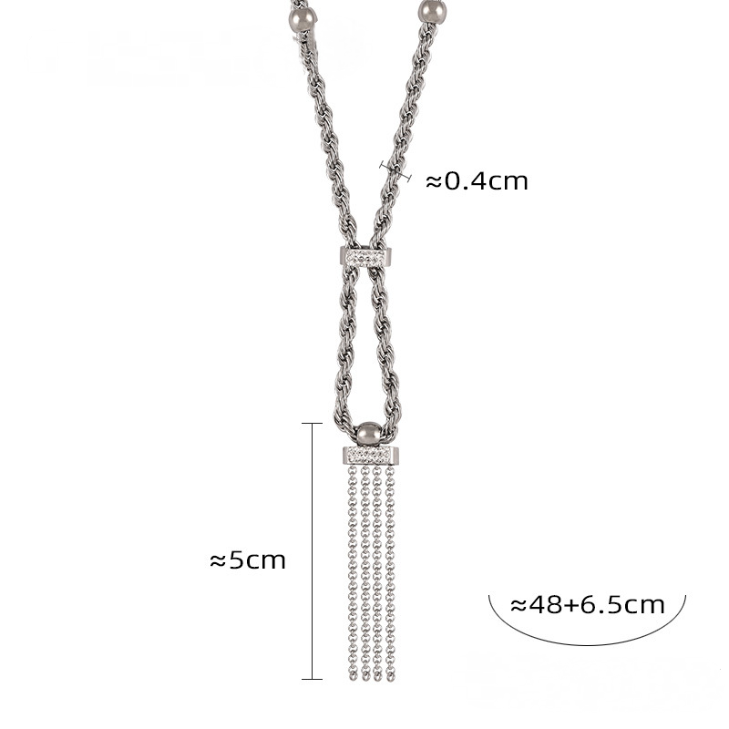 Rope Chain Czech Diamond Tassel Necklace Bracelet Leaf Texture Earrings Jewelry Suit
