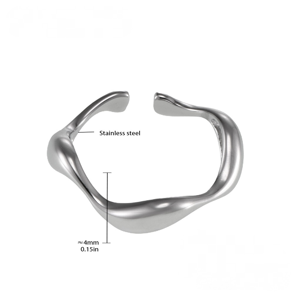 Stainless Steel Curve Polished Ring