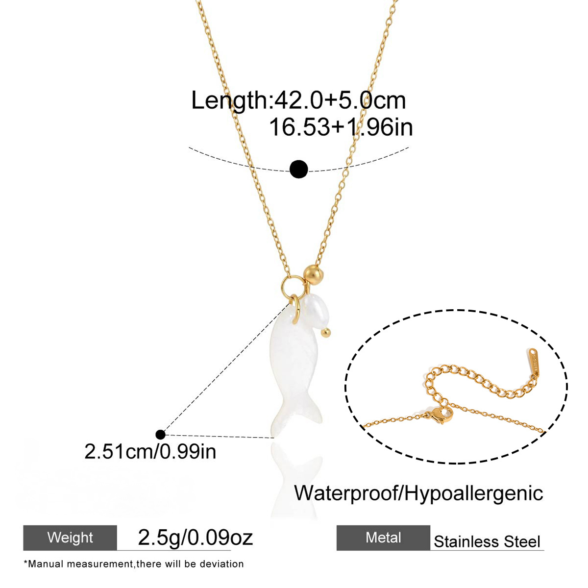Stainless Steel Shell Pearl Necklace