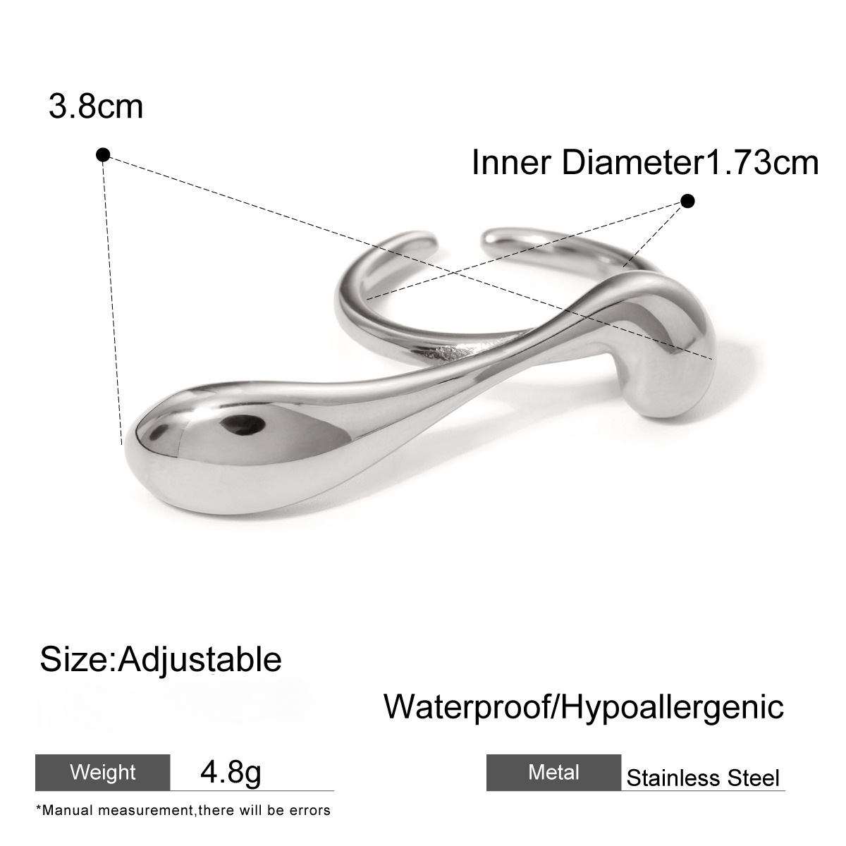 Stainless Steel High-end Geometric Opening Ring