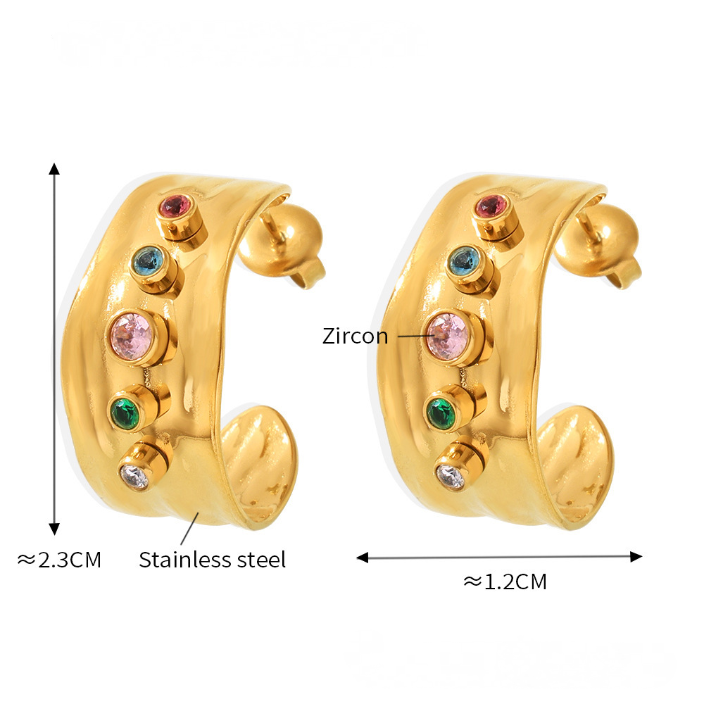 Cubic Zirconia Cuff Ring Hoop Earrings Jewelry Suit