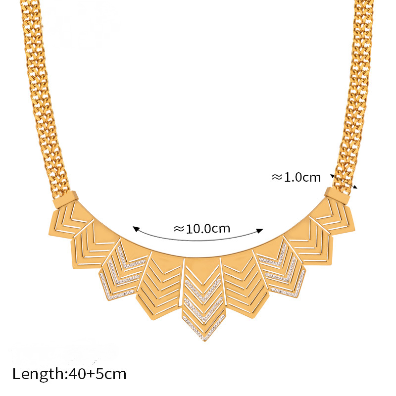 Geometric Hollow Flag Shape Pendant Necklace Bracelet Jewelry Suit