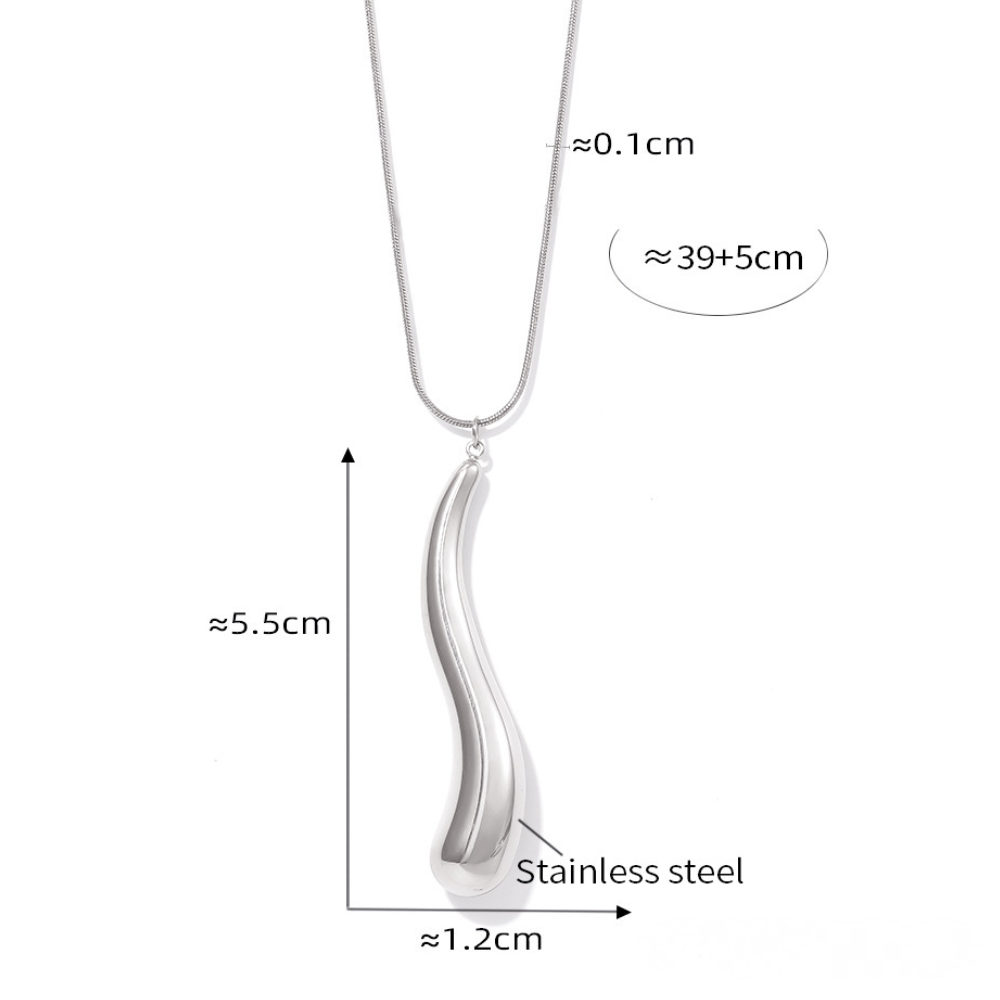Bar Water Drop Hollow Pendant Necklace Earrings Jewelry Suit