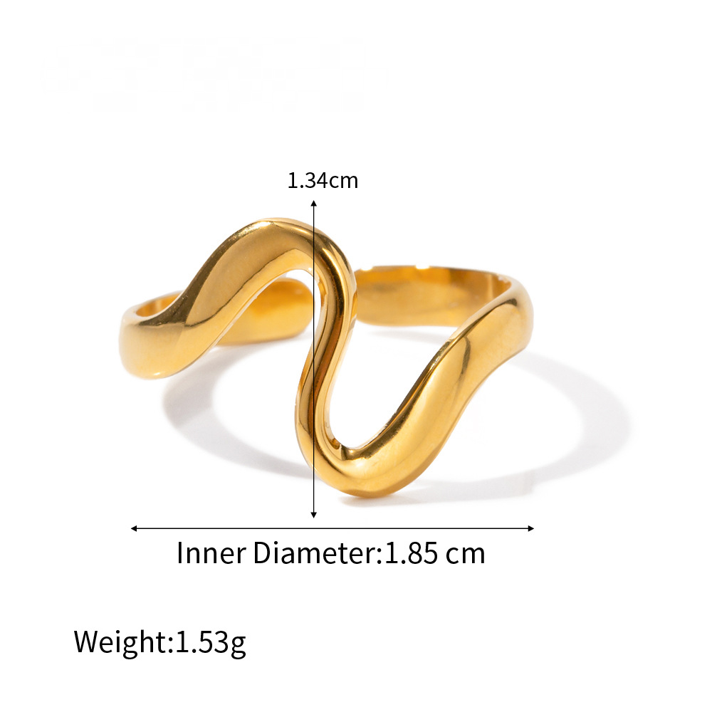 18K Gold PVD Stainless Steel Exaggerated Ring Combination