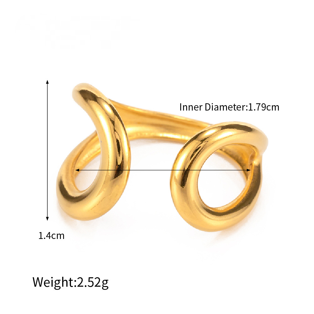 Stainless Steel Water Drop Open Ring