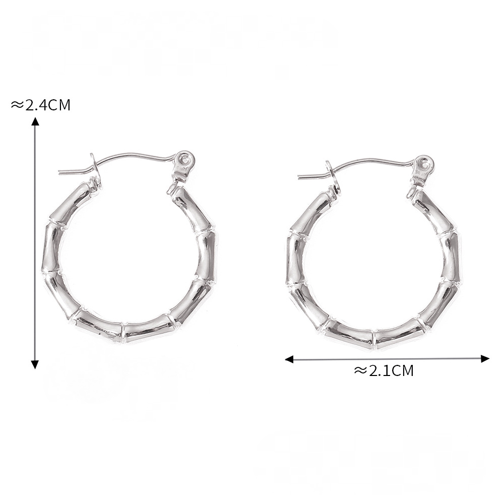 Bamboo Stitching Design Earrings Necklace Bracelet Jewelry Suit