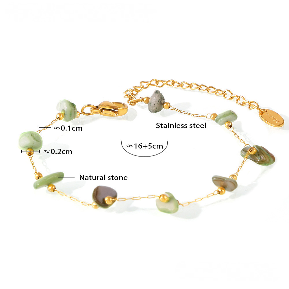 Green Natural Stone Beaded Necklace Bracelet Jewelry Suit
