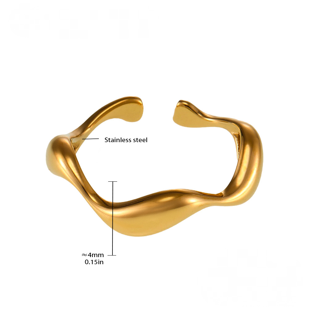 Stainless Steel Curve Polished Ring