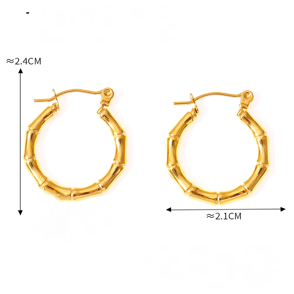 Bamboo Stitching Design Earrings Necklace Bracelet Jewelry Suit