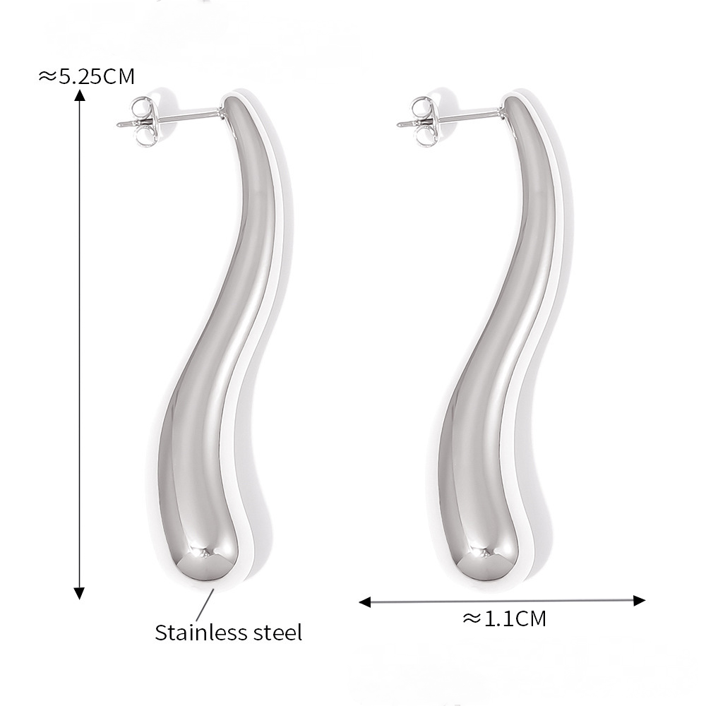 Bar Water Drop Hollow Pendant Necklace Earrings Jewelry Suit