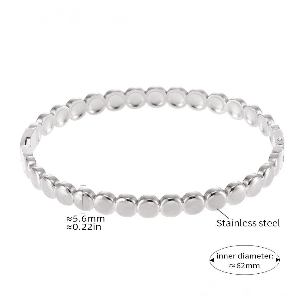 Stainless Steel 18K Gold PVD Bean Shape Bangle Bracelet