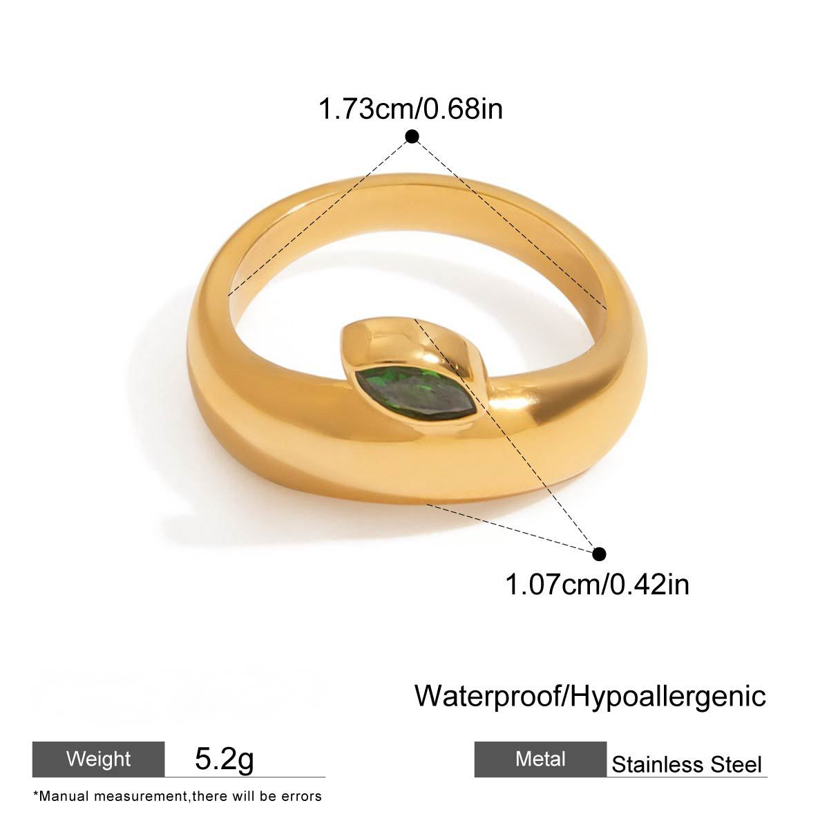 Stainless Steel Cubic Zirconia Band Ring