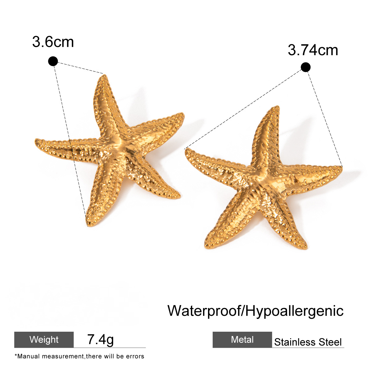 Stainless Steel Beach Vacation Style Stud Earrings