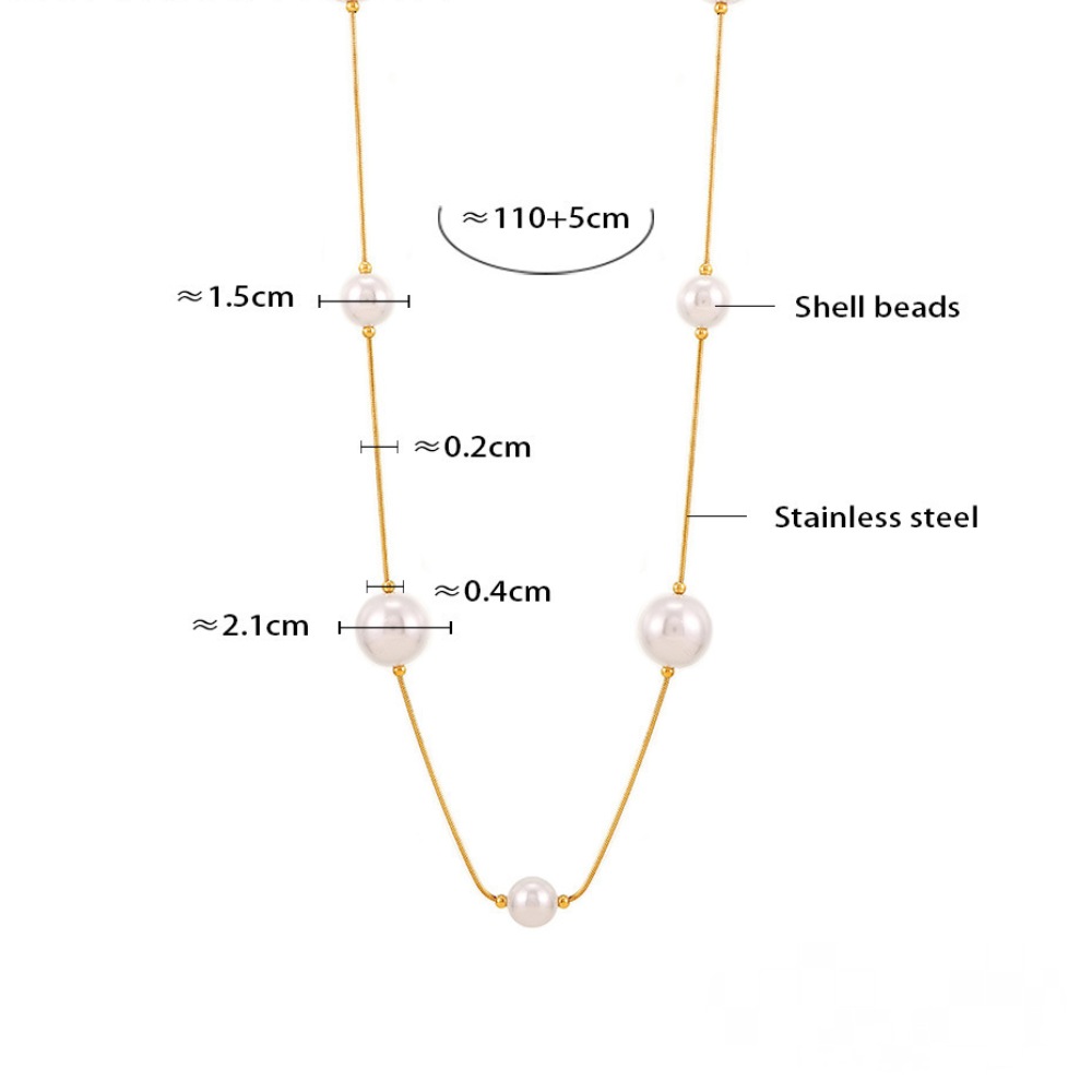 Stainless Steel Separated Imitation Pearl Necklace