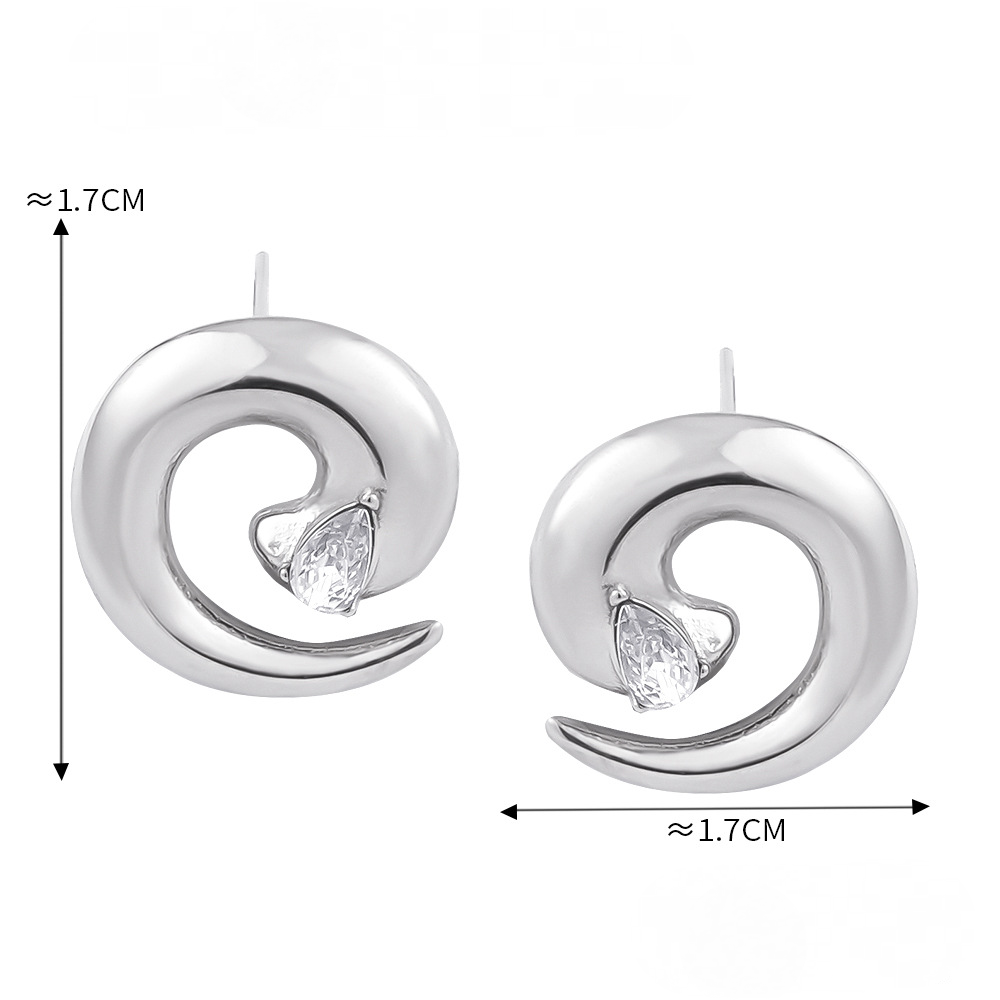 Stainless Stee Spiral Ring Earrings Jewelry Suit