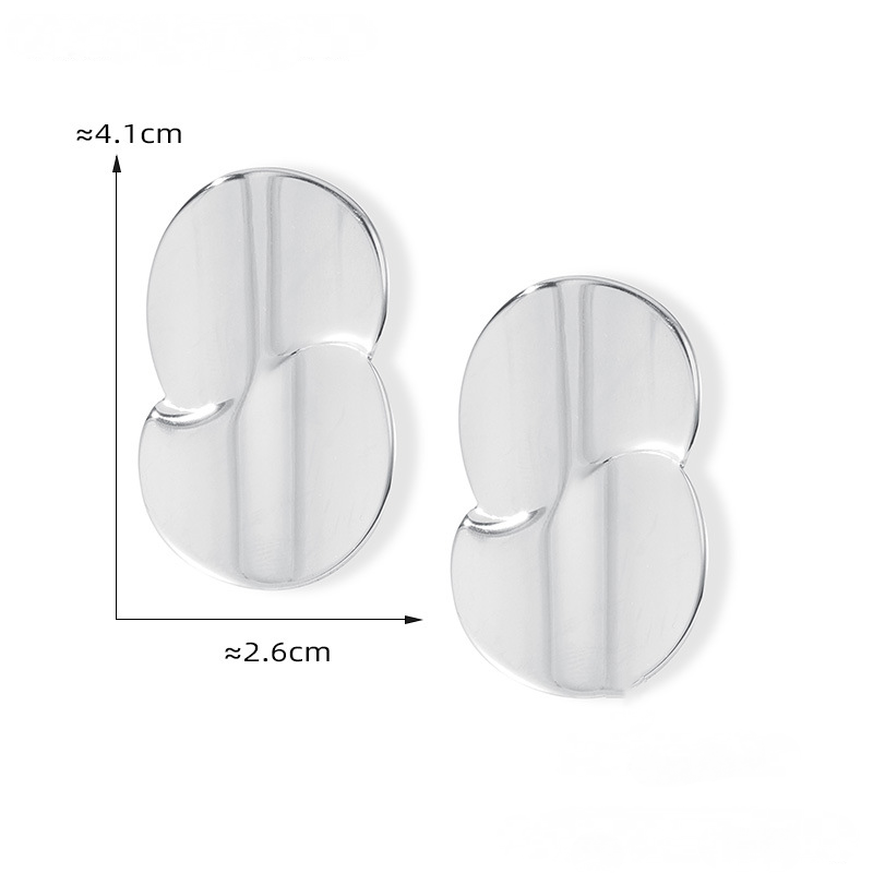 Stainless Steel Double Layer Water Drop Stitching Stud Earrings