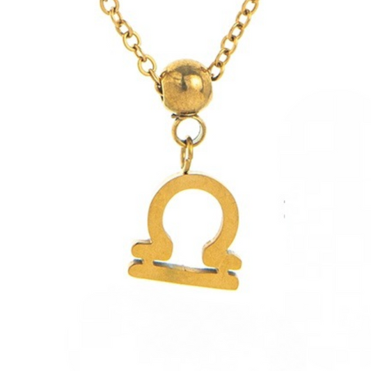 18K Gold PVD Stainless Steel Zodiac Pendant