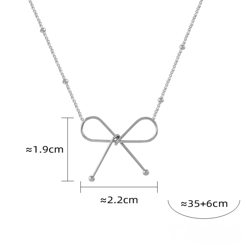 Minimalist Bow Necklace Bracelet Jewelry Suit